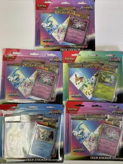 Pokemon TCG Prismatic Evolutions Tech Sticker Collection Sealed Lot (5x) - Image 1