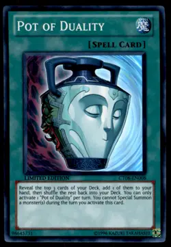 Yu-Gi-Oh! Pot of Duality #CT08-EN008 Limited Edition Near Mint - Image 1