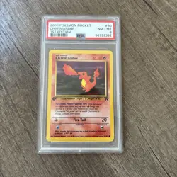 PSA 8 NEAR MINT-MINT (NM-MT) 2000 Pokemon Rocket Charmander - 1st Edition 50/82 - Image 1