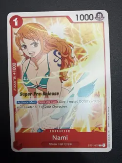 One Piece - Nami Super Pre-Release ST01-007 Stamped - English - Image 1