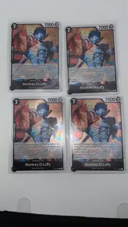 4X Monkey D Luffy R OP15-092 Adventure on Kami’sIsland One Piece OP15 PLAYSET NM - Image 1