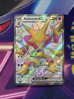 Pokemon Card TCG - Alakazam ex 215/091 Ultra Rare Shiny Paldean Fates Near Mint - Image 1