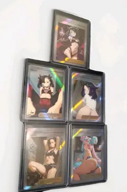 Lot Bundle Of 5 Holo Custom Waifu Sexy Trainer Cards - Image 1