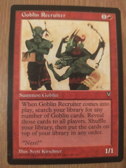 Playset (4 copies) of Goblin Recruiter, Magic: the Gathering: Visions, Excellent - Image 3