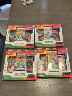 Pokemon TCG: First Partner Illustration Collection: Series 1 Lot Of 4 In Hand - Image 1