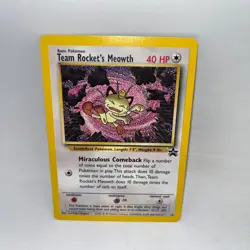 Team Rocket's Meowth 18 Promo Wizards Black Star Promos Pokemon Near Mint - Image 1