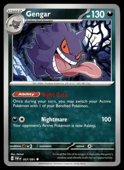 Gengar 057/091 Uncommon Paldean Fates Pokemon NM/M - Image 1