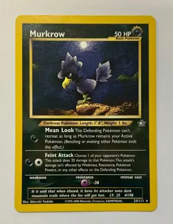 Pokemon Neo Genesis Unlimited Murkrow Rare 24/111 NM FREE SHIPPING! - Image 1