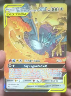 Pokemon TCG Hidden Fates Moltres & Zapdos & Articuno GX Ultra Rare Holo 44/68 - Image 2
