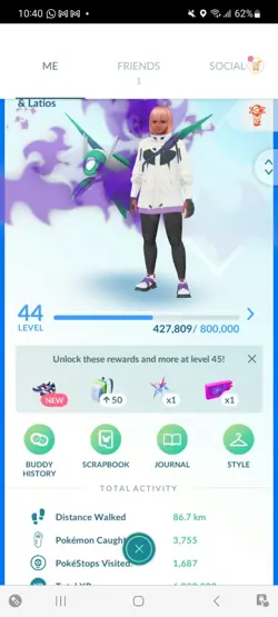 Pokemon Go (Stage 44 ) Shiny Shadow Latios ( 10 Legendary ) - Image 1