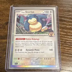 Pokemon Hop's Snorlax Basic Rare Holo Sv09 117/159 150 HP Dynamic Press - Image 1