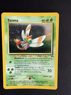 Pokemon Vintage Holo Rare Yanma 17/75 Neo Discovery WotC - Image 1