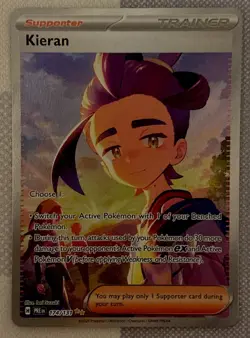 🔥Kieran 174/131 Pokemon TCG Prismatic Evolutions Special Illustration Rare NM🔥 - Image 1