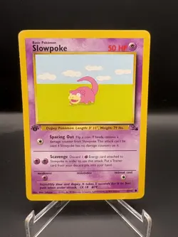 Pokemon TCG 1st Edition Slowpoke 55/62 Fossil Set - Common - NM - Image 1