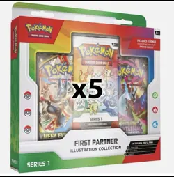 Pokemon TCG: x5 First Partner Illustration Collection Boxes - NEW SEALED - Image 1