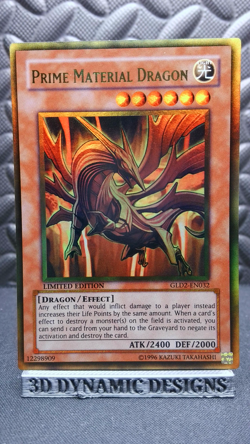 | Yugioh Prime Material Dragon GLD2-EN032 Gold Rare Series 2009 NM 🔥 | - Image 1