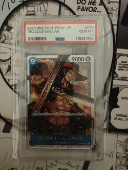 PSA 10 Gem Mint Dracule Mihawk Romance Dawn OP01-070 PRB01 One Piece Jap V - Image 1