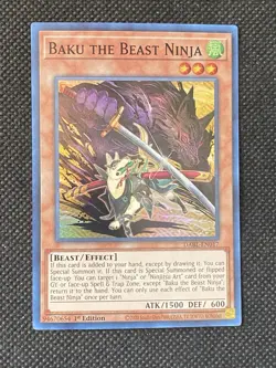 YuGiOh! - Baku the Beast Ninja DABL-EN017 Super Rare 1st Edition Near Mint - Image 1