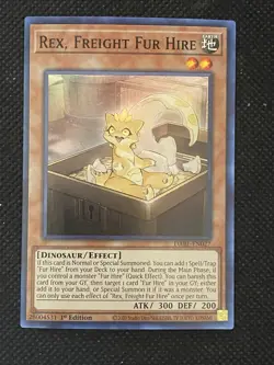 YuGiOh! - Rex, Freight Fur Hire DABL-EN027 Super Rare 1st Edition Near Mint - Image 1