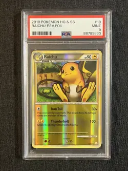 Raichu 10/123 Reverse Holo HeartGold SoulSilver HGSS Pokemon PSA 9 - POP 13 - Image 1