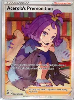 Pokemon TCG Acerolas Premonition TG24 Brilliant Stars Holo NM - Image 1