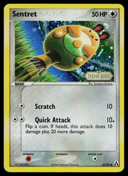 Pokemon Card - Sentret Legend Maker 62/92 Reverse Holo Stamped - Image 1