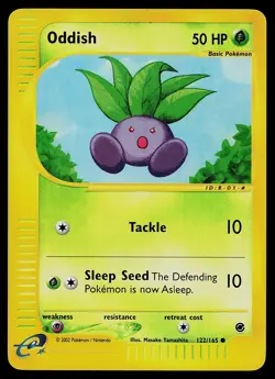 Pokemon Card - Oddish Expedition Base Set 122/165 Reverse Holo Common - Image 1