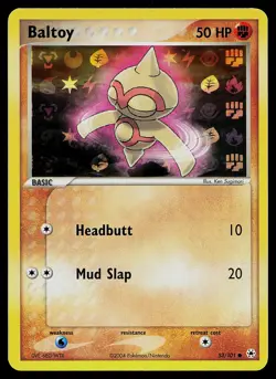 Pokemon Card - Baltoy Hidden Legends 53/101 Common Reverse Holo - Image 1