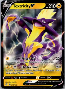 Toxtricity V 070/192 Holo V Rare Rebel Clash Pokemon Near Mint - Image 1