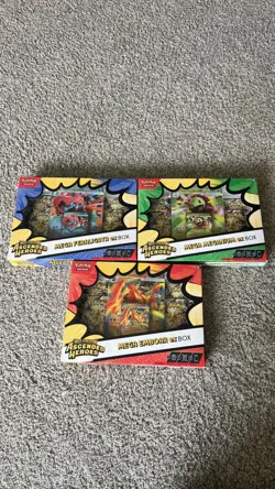 Pokemon TCG: Mega Evolutions Ascended Heroes Mega Ex Box Set Of 3 Sealed. - Image 1