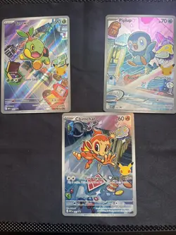 FIRST PARTNER POKEMON PIPLUP CHIMCHAR TURTWIG PROMO SET - Image 1