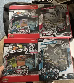 Pokemon Black Bolt and White Flare Binder + Poster Collection Sam's Club Bundles - Image 1