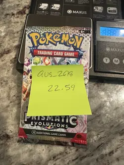 22.59g! HEAVY! -Pokemon Prismatic Evolution Booster Pack -Possible GODU - Image 3