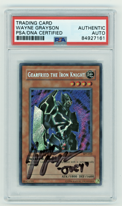 PSA Signed Wayne Grayson Gearfried the Iron Knight Collector's Tins BPT-012 - Image 1