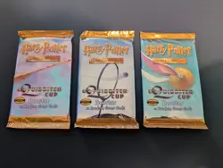 HARRY POTTER TRADING CARD GAME QUIDDITCH CUP 3 x SEALED BOOSTER PACKS WOTC 2001 - Image 1