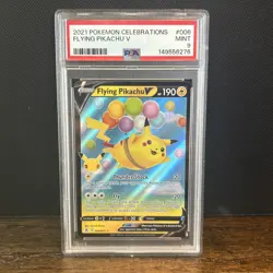 Pokemon 2021 Celebrations Flying Pikachu V Holo Card 006/025 Full Art PSA 9 - Image 1