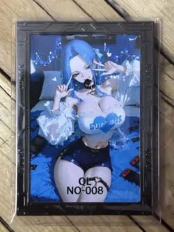 One Piece CCG Goddess Vivi Metal Card - Blue Condom In Teeth - Image 1