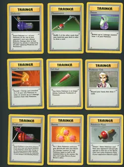 (9) Shadowless Pokemon Trainer Lot Commons Uncommons Cards Base Set NM - Image 1