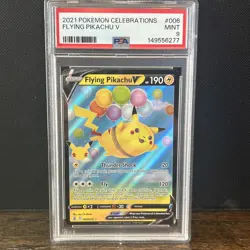 Pokemon 2021 TCG Flying Pikachu v Celebrations Full Art Holo Card #006/025 PSA 9 - Image 1