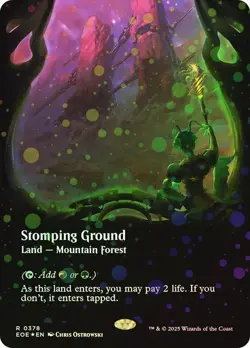 MTG - Stomping Ground - Galaxy Foil - Borderless - EOE - Magic the Gathering - Image 1