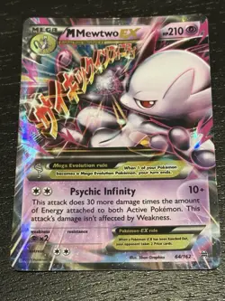 Pokemon M Mewtwo EX 64/162 Breakthrough Full Art Holo Ultra Rare 210 HP/DMG Card - Image 1