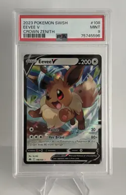 Pokemon Eevee V 2023 Crown Zenith PSA 9 Mint Card 108/159 Sword & Shield - Image 1