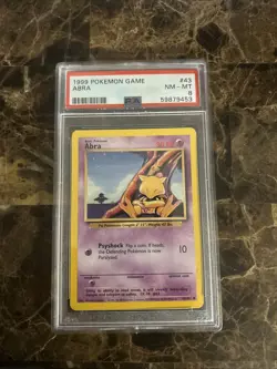 1999 Pokemon Abra Base Set #43 PSA 8 Partial Set Break - Image 1