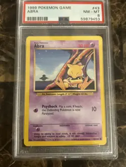1999 Pokemon Abra Base Set #43 PSA 8 Partial Set Break - Image 2