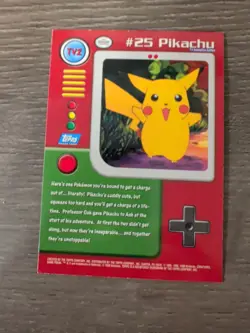 LP/NM 1999 Topps Pokemon #TV2 Pikachu TV Animation Series 1 BLUE LOGO - #25 - Image 2