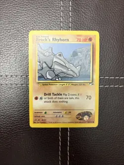Pokemon TCG - Brock's Rhyhorn - 70/132 - Gym Heroes - LP Common (2000) - Image 1