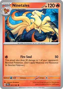 x4 Ninetales - 017/191 - Uncommon - Reverse Holo Pokemon SV08 Surging Sparks M/N - Image 1