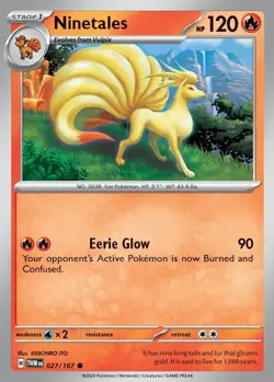 x4 Ninetales - 027/167 - Common - Reverse Holo Pokemon SV06 Twilight Masquerade - Image 1