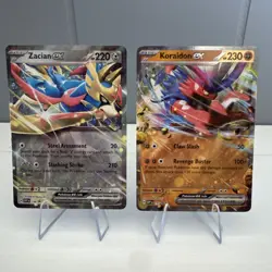 Pokemon Zacian EX and Koraidon Ex Tin Black Star Promo #198 #197 - Image 1