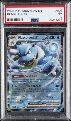 2023 POKEMON MEW EN-151 #009 BLASTOISE EX PSA 7 - Image 1